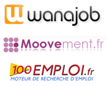 partenaires: wanajob.com, moovement.fr, 100 emploi.fr